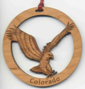 Offering eagle custom Christmas ornaments.  We engrave cherry wood from scratch to make personalized eagle ornaments.