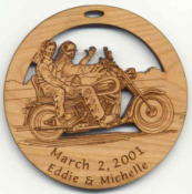 Offering custom motorcycle Christmas ornaments.  Our personalized motorcycle ornament makes a unique and memorable gift!
