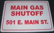 Main Gas Shutoff Sign(10"x14")