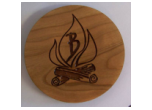COASTER-WOOD CAMPFIRE - Wooden Coaster With Campfire Engraving