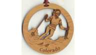 Offering custom skiing Christmas ornaments.  Personalized skiing ornaments make unique gifts remembering fun ski vacations.