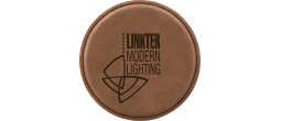 LEATHER-COASTER-JDS-ROUND - Leatherette Coaster (4" round  Dark Brown)
