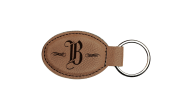 LEATHER-KEYCHAIN-OVAL - Leather Key Chain (Dk Brown 3x1.75 Oval)
