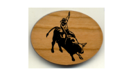 Offering unique custom engraved wooden bull rider magnets!  Our western magnets make unique favors to give away for advertising rodeos and other western events.