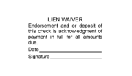 Offering a great check endorsement stamp and lien waiver stamps at the lowest prices!