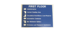 SIGN-DIRECTIONAL - Large Blue Directional Sign (24 x 18 Inches)