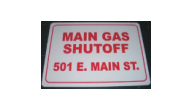 SIGN-MAIN GAS - Main Gas Shutoff Sign(10"x14")