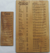 Offering Unique Custom Cherry Wood Menus Engraved to Size. As low as $7.99 each in quantities.