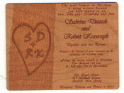 Offering wooden wedding invitations.  Unique wood save the date magnets.  Custom wedding gift boxes. Unique favors for weddings.