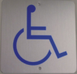 SIGN-ALUMINUM-HANDICAP - Aluminum Handicap Sign(4x4 blue on Silver)