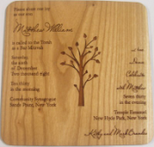 Wooden Bar Mitzvah Invitations(Tree Design)