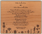 Wooden Invitations(Chinese Floral Sample)