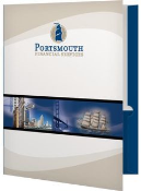 Offering 9x14 presentation folders. Our pocket folder products are imprinted in beautiful gold or silver foil economically and with low minimums.  They work great for real estate, mortgage, and other legal applications.