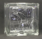 Moose Engraved on Glass Block Banks