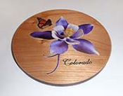 Wooden Coaster(Color Printed Columbine)