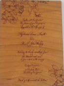 Wooden Invitations(Calligraphy Flora Design)