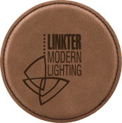 Leatherette Coaster (4" round  Dark Brown)