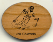 Offering custom made skier magnets.  Our personalized wooden sports magnet makes a unique and personalized favor for teams, clubs, other special occasions.
