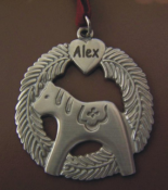 Engraved Pewter ornament