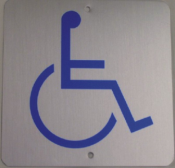 Aluminum Handicap Sign(4x4 blue on Silver)