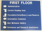 Large Blue Directional Sign (24 x 18 Inches)