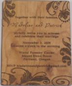 Wooden Invitations (Vine Example)