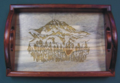 Wood Engraved Serving Trays(Mountain)
