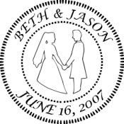 Offering wedding embossing seals. We engrave any wedding seal format that you like.  We can engrave custom clip art.