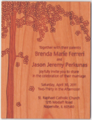 Wooden Flower Tree Invitations