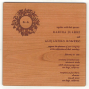 Wooden Invitations(Square Cherry Example)