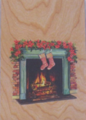 Wood Christmas Card(Stockings Sample)