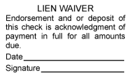 Lien Waiver Rubber Stamps