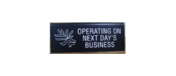 BANK-NEXTDAY - Operating on Next Day's Business Sign