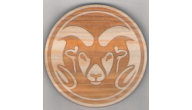 COASTER-CSU-RAM - Wooden Coaster(Ram Logo)