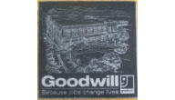 COASTER-GOODWILL-WHITE - Black Granite Coasters W/ White fill