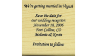 Offering save the date custom art rubber stamps.  Our customized save the date craft stamps are perfect for scrapbooking or wedding invitations.