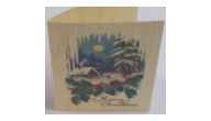 XMASCARD-CABINWITHHOLLY - Wood Christmas Card(Cabin With Holly Sample)